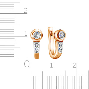 Серьги из комбинированного золота с бриллиантами
