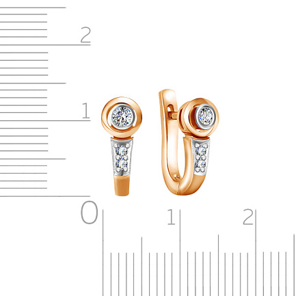 Серьги из комбинированного золота с бриллиантами