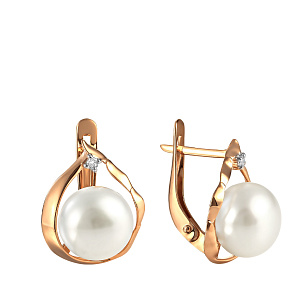 Серьги с английским замком из красного золота