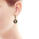 Серьги с английским замком из желтого золота с кварцем