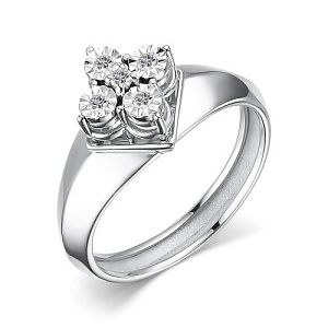 Кольцо из белого золота с бриллиантами