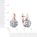 Серьги с английским замком из красного золота с бриллиантами