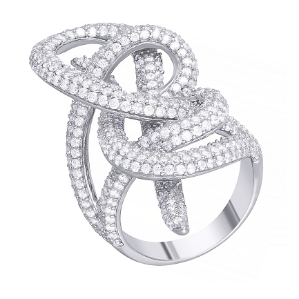 Кольцо из серебра с фианитом