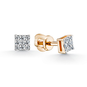 Серьги из красного золота с бриллиантами