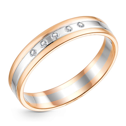 Кольцо из красного золота с бриллиантами