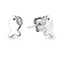 Пусеты из серебра с фианитом