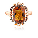 Кольцо из красного золота с цитрином
