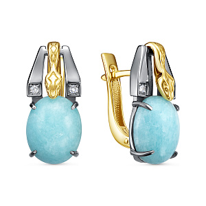 Серьги с английским замком из серебра с фианитами