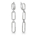 Серьги с английским замком из белого золота с бриллиантами