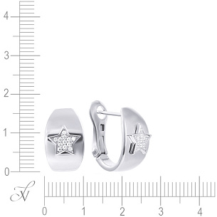 Серьги из серебра с фианитом