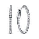 Серьги с английским замком из серебра с фианитом