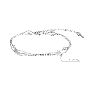 Браслет декоративный из серебра с фианитом