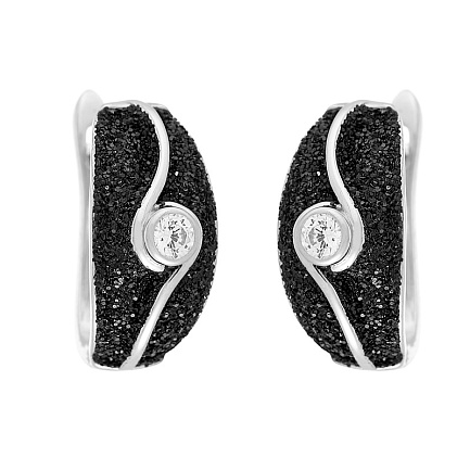 Серьги с английским замком из серебра с фианитами