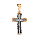 Крест из красного золота с фианитами