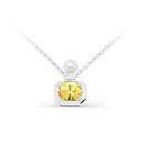 Колье из серебра с жемчугом, фианитом