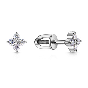 Пусеты из белого золота с бриллиантами