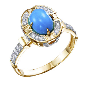 Кольцо из желтого золота с бриллиантом