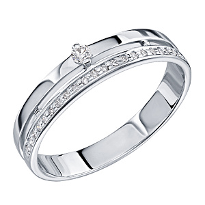 Кольцо из белого золота с бриллиантами