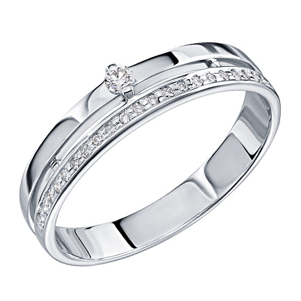 Кольцо из белого золота с бриллиантами