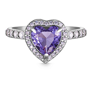 Кольцо из серебра с фианитом