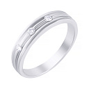 Кольцо обручальное из белого золота с бриллиантами