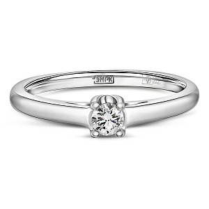 Кольцо из белого золота с бриллиантом