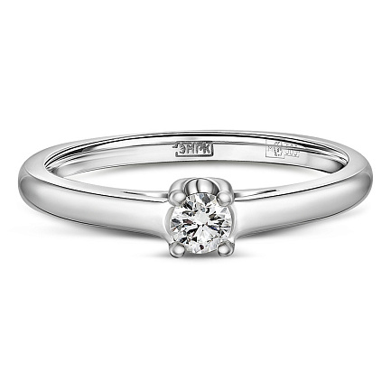 Кольцо из белого золота с бриллиантом