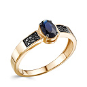 Кольцо из красного золота с сапфиром