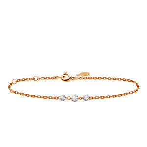 Браслет декоративный из красного золота с бриллиантами, плетение якорное