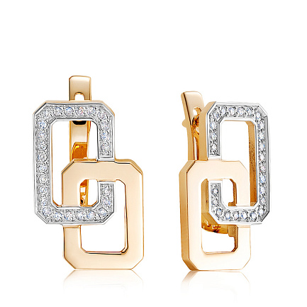 Серьги из красного золота с бриллиантами