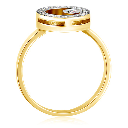 Кольцо из желтого золота с бриллиантами