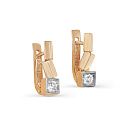 Серьги с английским замком из красного золота с бриллиантами