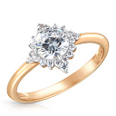 Кольцо из красного золота с фианитом