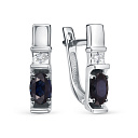 Серьги с английским замком из белого золота с бриллиантами