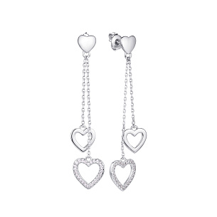 Серьги из серебра с фианитом