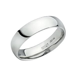Кольцо обручальное из белого золота