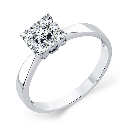 Кольцо из белого золота с бриллиантами