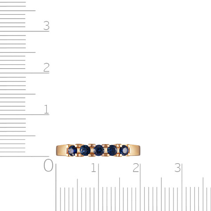 Кольцо из красного золота с сапфирами