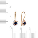 Серьги детские из красного золота с фианитом