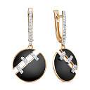 Серьги с английским замком из красного золота с бриллиантами