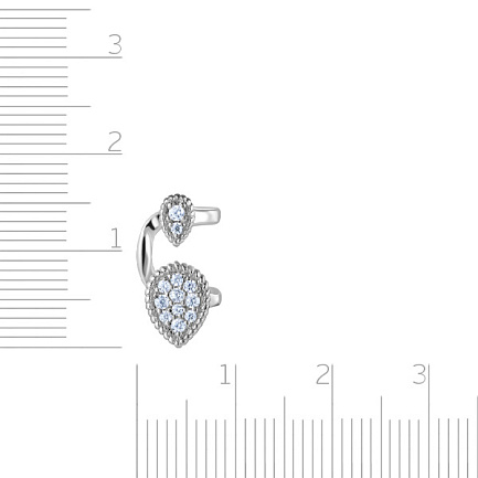 Кафф из серебра с фианитом