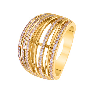 Кольцо из серебра с циркониями