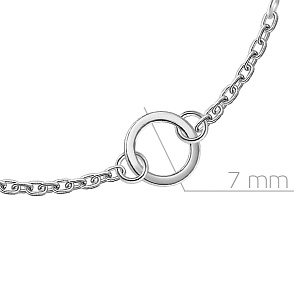 Браслет декоративный из серебра с фианитом