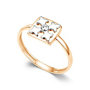 Кольцо из красного золота с бриллиантом