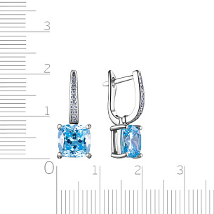 Серьги с английским замком из серебра с фианитом