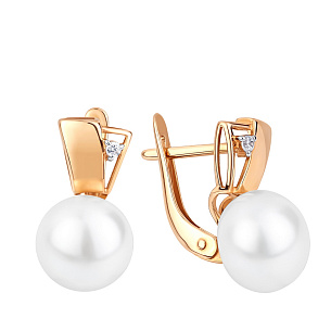 Серьги с английским замком из красного золота