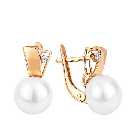 Серьги с английским замком из красного золота