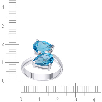 Кольцо из серебра с топазами