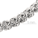 Браслет ручной работы из серебра, плетение розочка