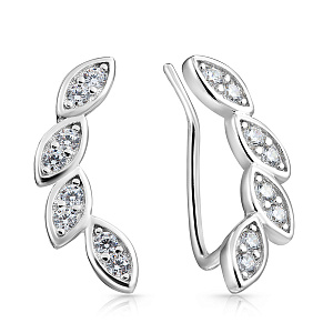 Серьги из серебра с фианитом